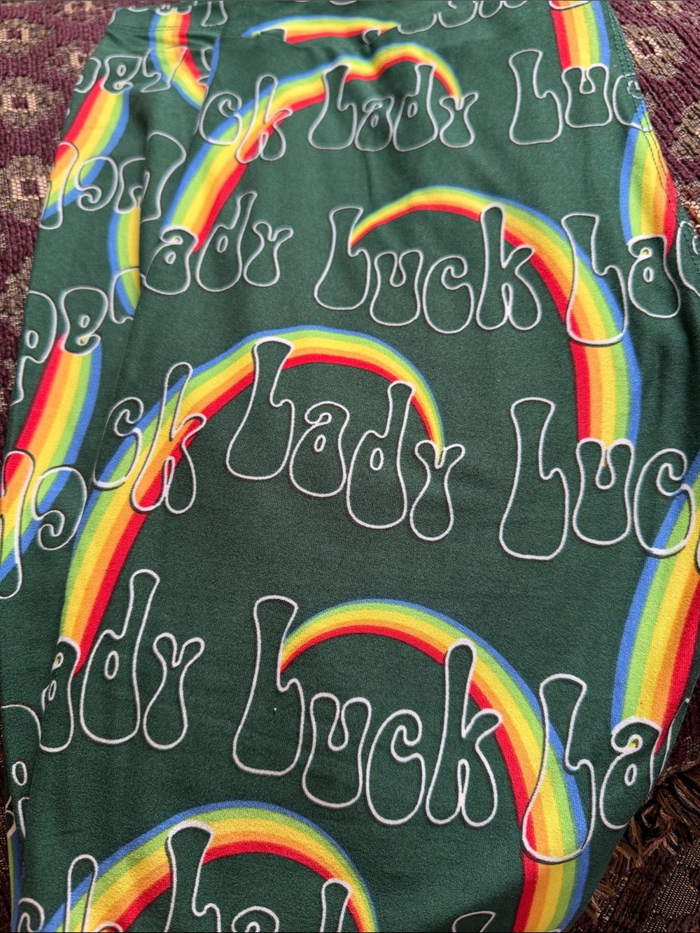 LuLaRoe Green Lucky Lady leggings